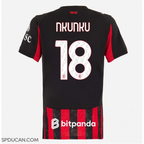 Zenski Nogometni Dres AC Milan Christopher Nkunku #18 Domaci 2025-26 Kratak Rukav